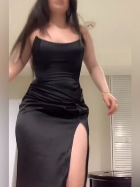 Fashion Nova Strapless Black Satin Ruched Gown (worn once)